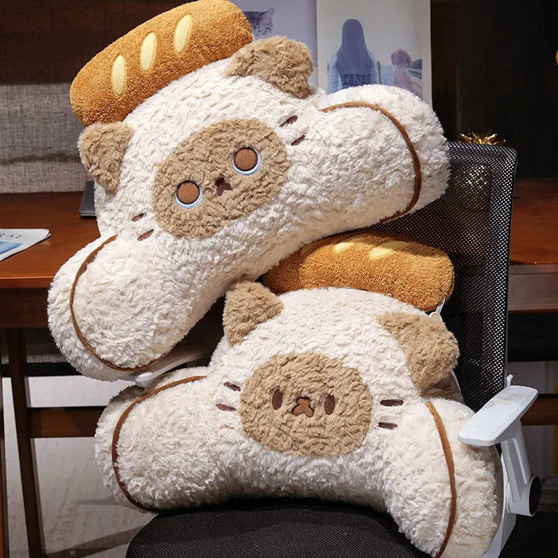 Cartoon bedside soft Animal Cat Dog Backrest, Sofa Cushion, Stuffed Siamese Cat Triangle Pillow On The Bed Gifts