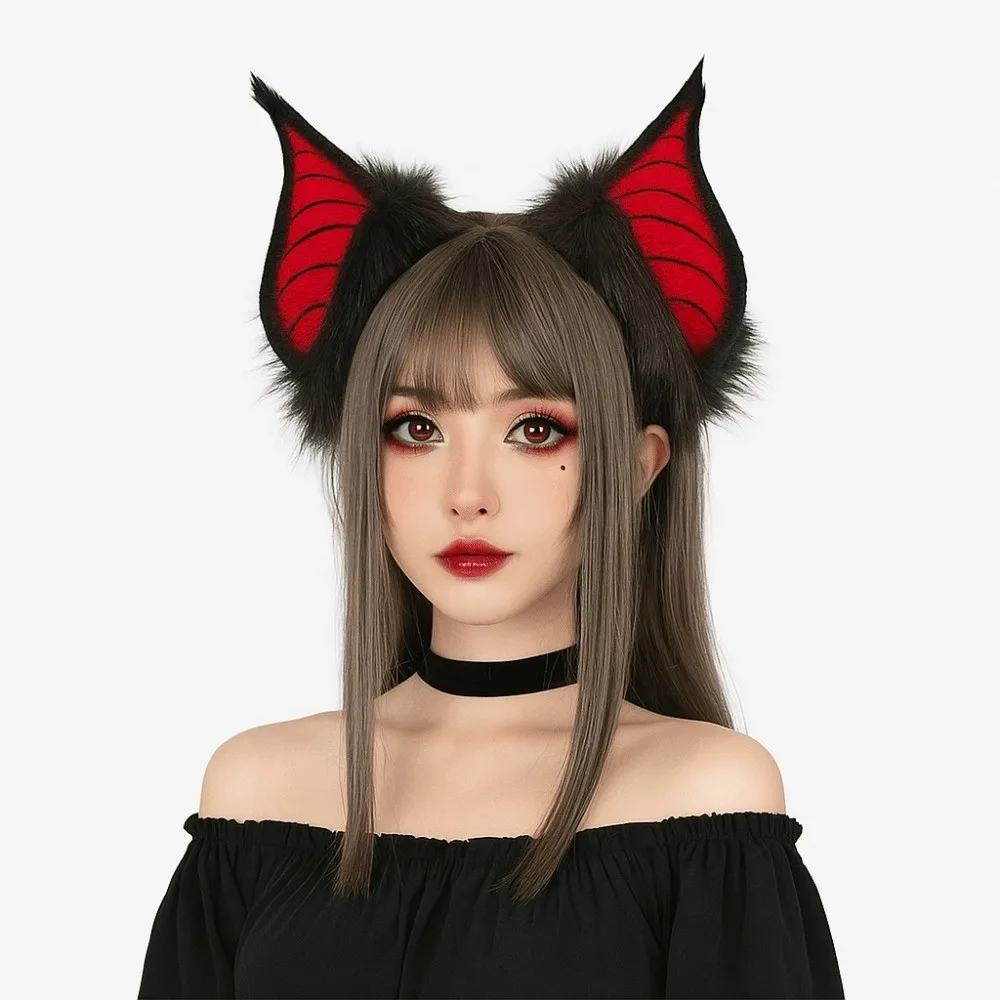 Disfraz de Halloween Bentable informal, accesorios de Cosplay, orejas peludas 3D tipo murciélago, cinturón transparente DIY, alas de murciélago para adultos