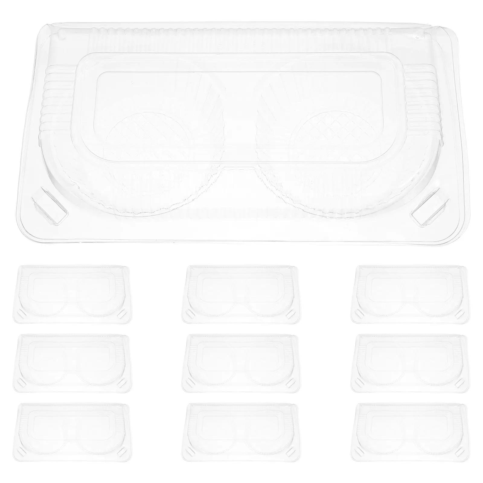 

100pcs Egg Tart Packaging Box Clear Plastic Bakery Pastry Boxes Treat Containers Food Grade Disposable Storage Mini Cake