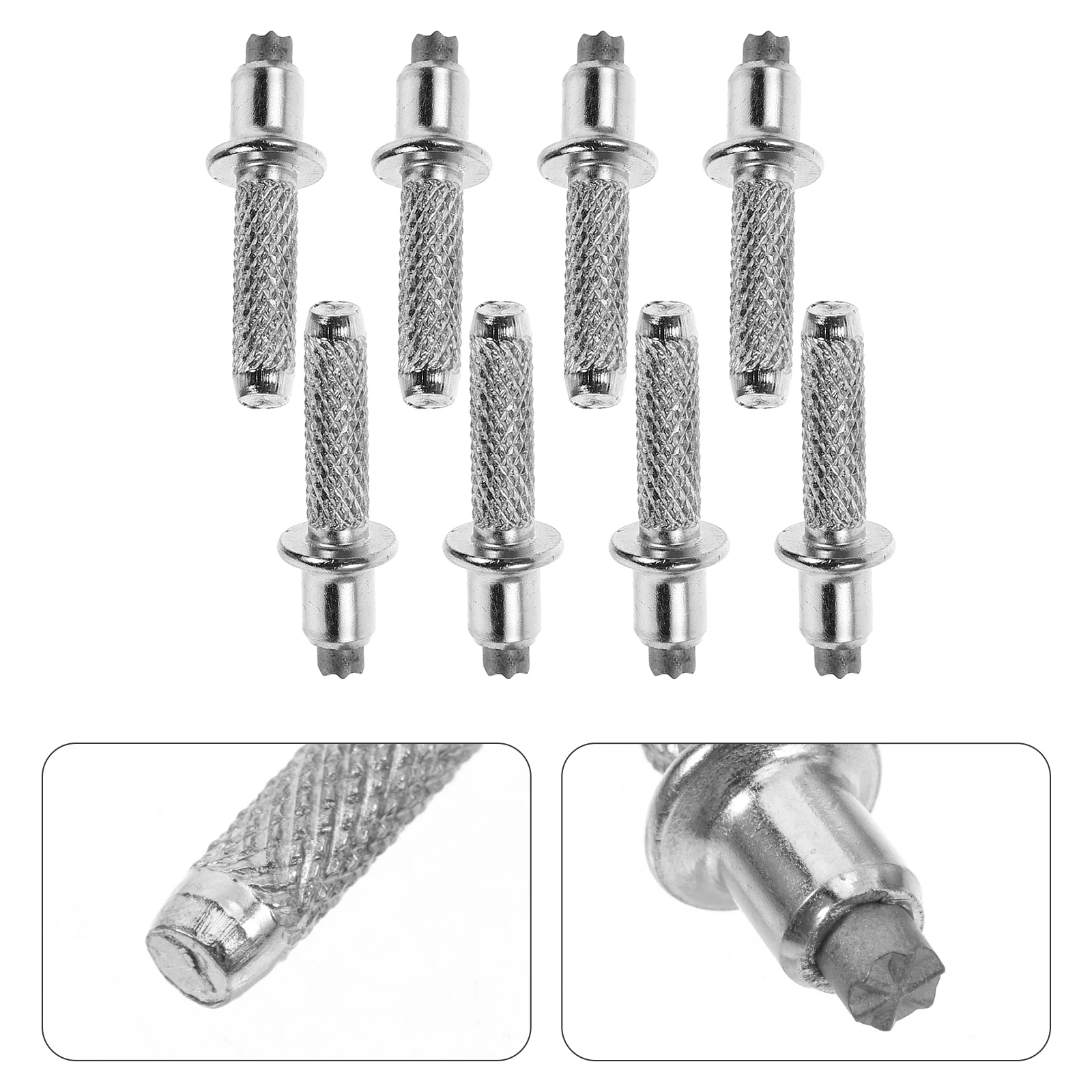 

8 Pcs Walking Stick Hiking Crutch Accessories Trekking Poles Tips Protectors Wooden Ends Carbide Sticks Parts Silver Work