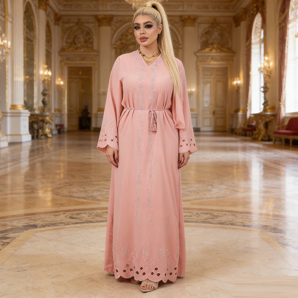 

Ramadan Diamonds Jalabiya Eid Djellaba Women Muslim Dress Dubai Abaya Turkey Kaftan Islam Clothing Caftan Marocain Femme Robe