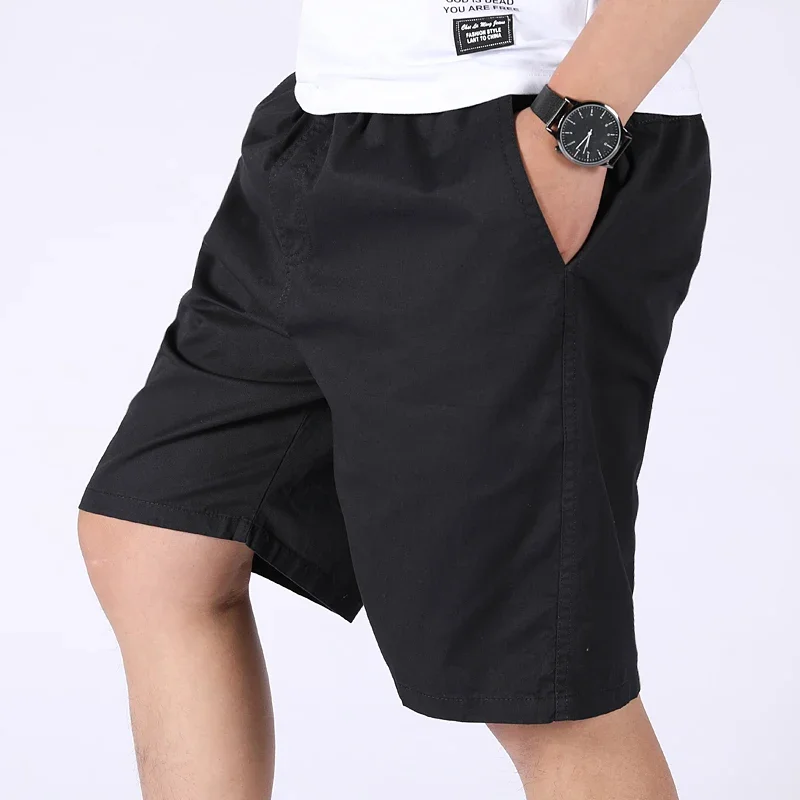 Herren Casual 100% Baumwoll-Shorts Weich Gewaschen Locker Sitzende Bermuda-Shorts Sommer Elastischer Bund Kordelzug-Shorts für Herren Tägliche Kleidung – Detail 26