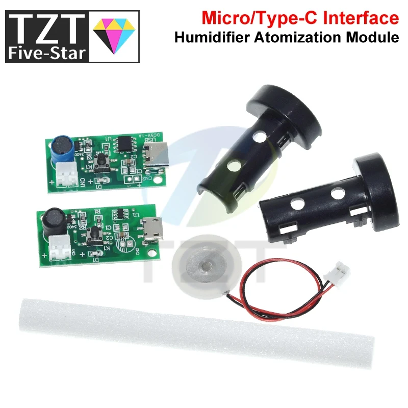 TZT 1/3/5 pièces USB Mini humidificateur bricolage Kits brumisateur et pilote Circuit imprimé brumisateur atomisation Film atomiseur feuille Mini