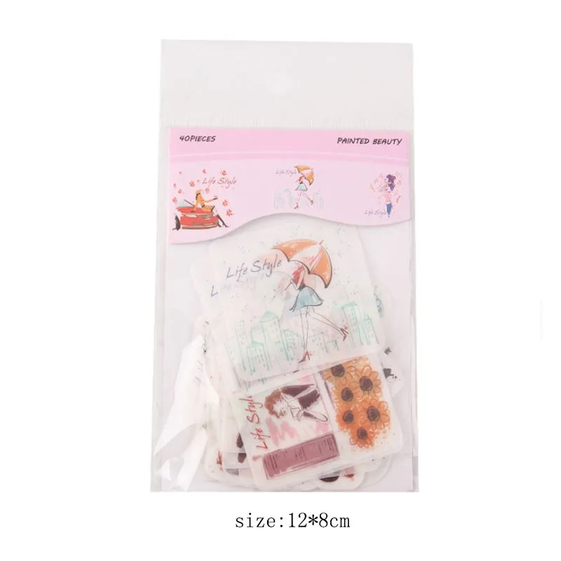 40pcs Paper Scrapbooking Stationery Sticker  Planner Album Diary Decoration Label