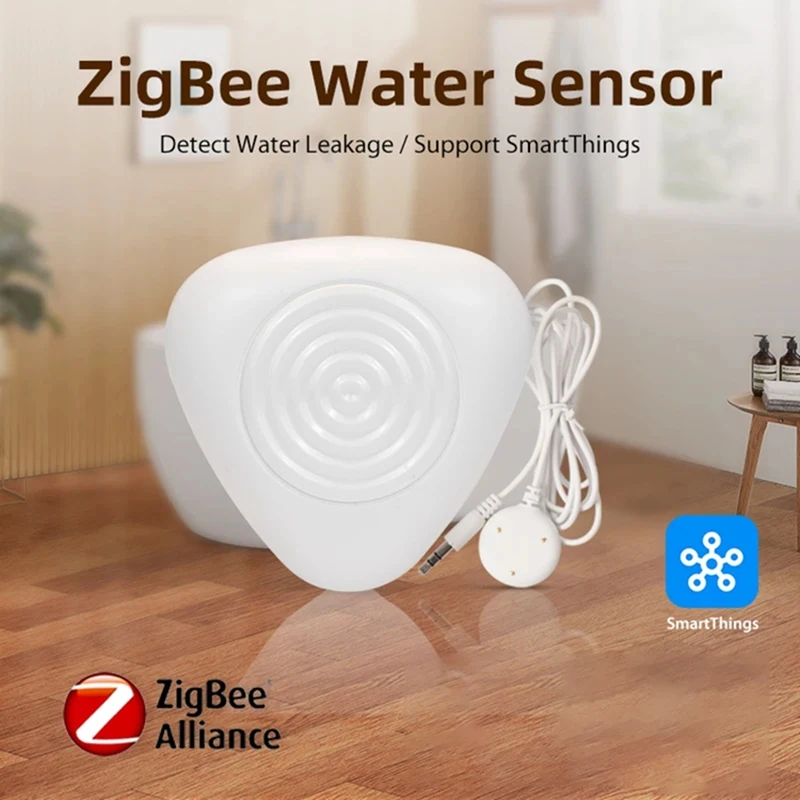 FULL-Tuya Zigbee Water Level Sensor Smart Water Leakage Alarm Detector Flood Alert Overflow Security Protection