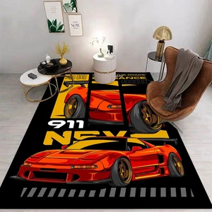 JDMS GTRフラッグカーパターンカーペットデコレーションルームホームアウトドア装飾レーシングラグノンスリップ洗濯可能なゲームスタイルのフロアマット 12ベストセールスカーラグ-12