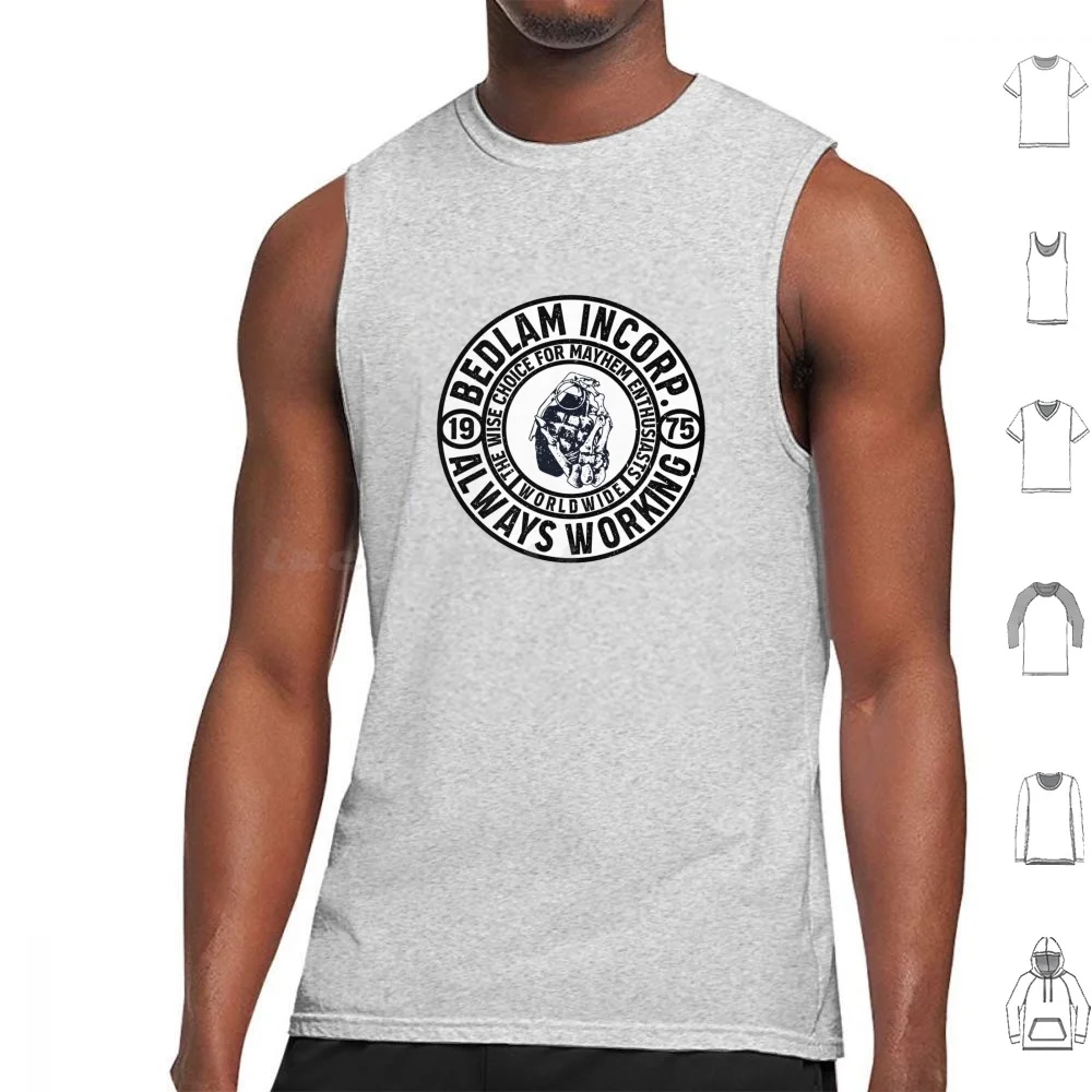 Bedlam Incorp. Tank Tops Print Cotton Skull Hand Corporation Mayhem Bedlam Logo Business Anarchy Anarchist Anti