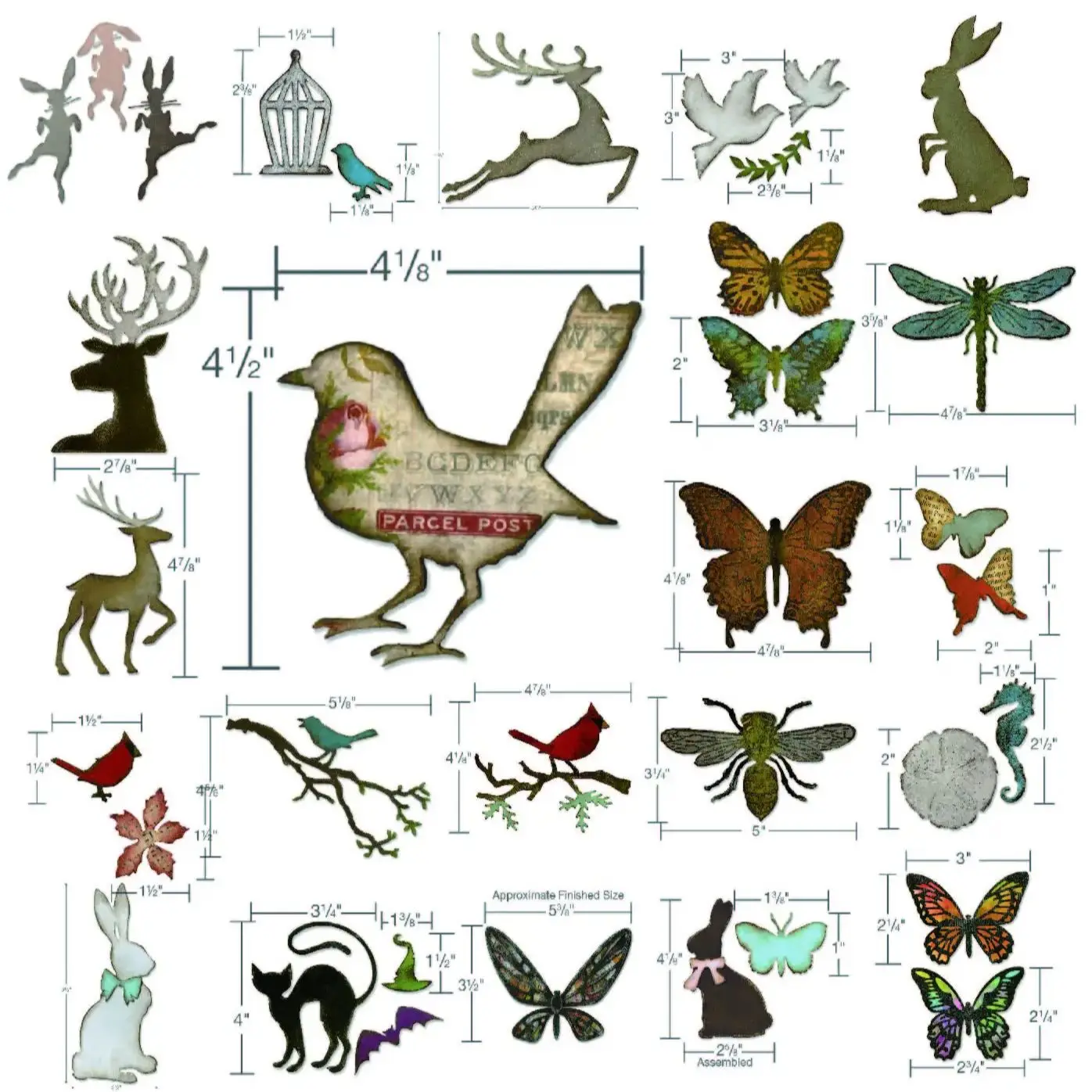 2024 New Metal Cutting Dies Bird butterflies rabbit Decoration Scrapbooking Emboss Clipbook Template Greeting Card handmad Dies