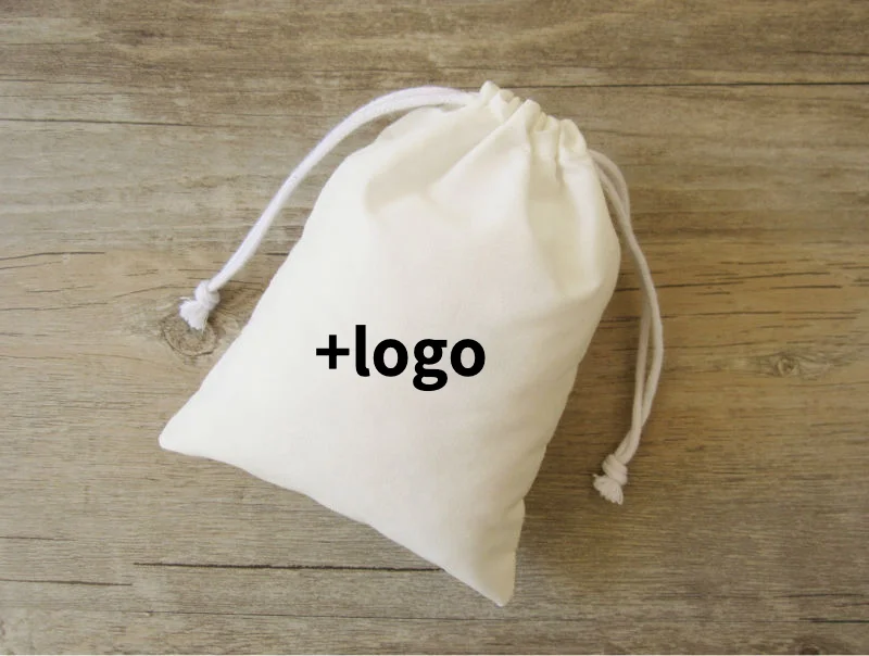 

Pure White Cotton Drawstring Bag Sachet/Decorative/Product Packaging/Gift/Party/Wedding/Jewelry Pouches Custom Print Logo 50p