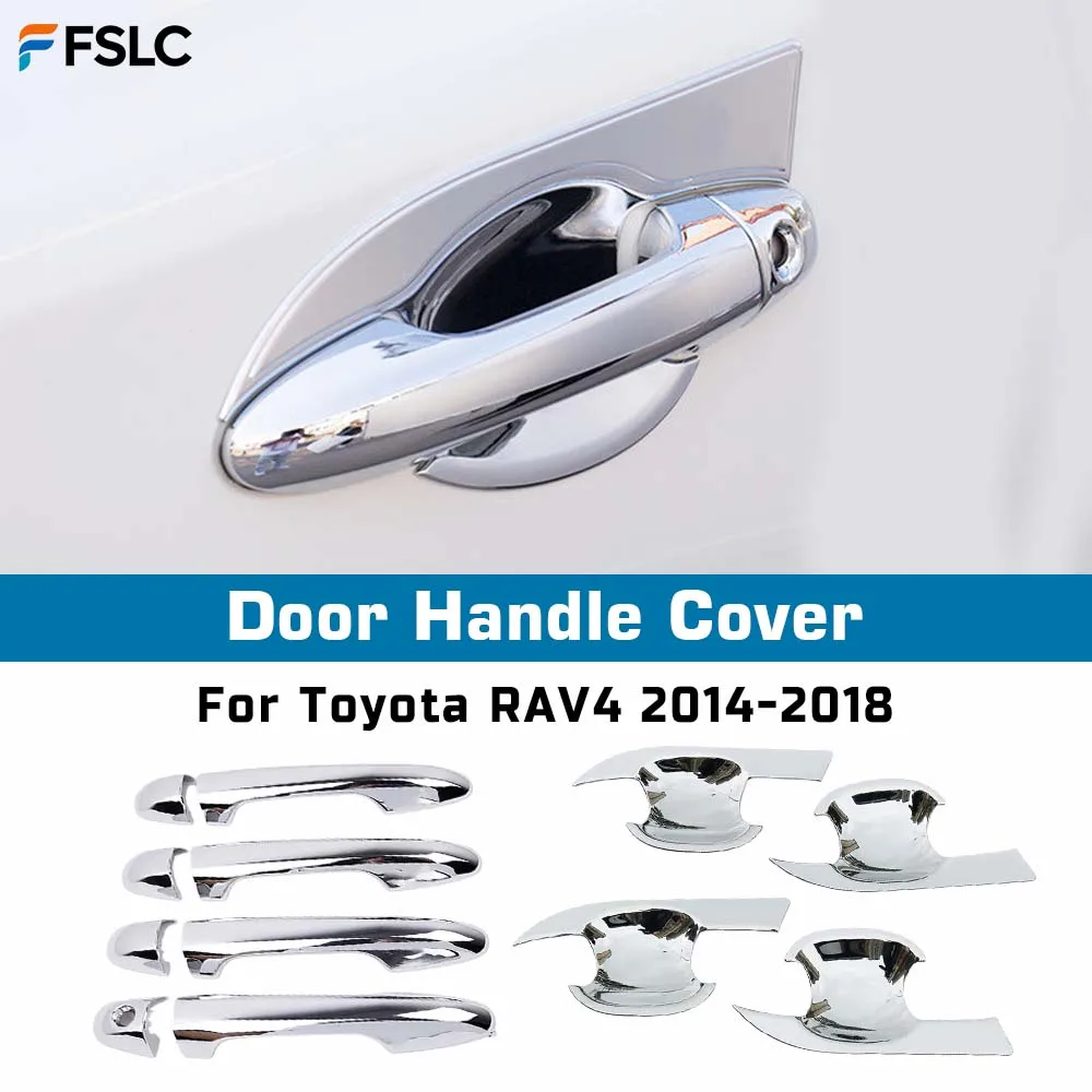 

Крышка чаши дверной ручки для Toyota Rav4 Rav 4 Xa40 2014 2015 2016 2017 2018, хромированная наклейка для декора автомобиля, аксессуары для стайлинга