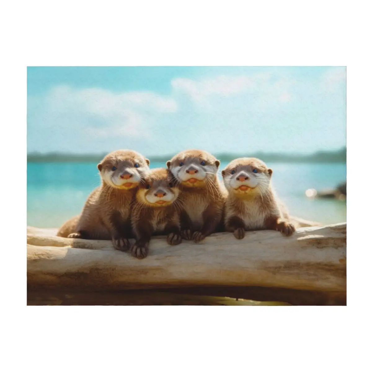 

Cute Sea Otters Throw Blanket Plaid on the sofa Soft Big Soft Plush Plaid Summer Blankets