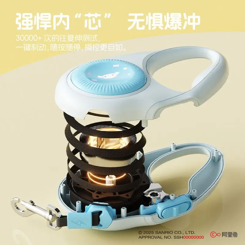 Kawaii سانريو مرحبا كيتي الكلب يؤدي لطيف أطواق كلب القط الجر حبل مقود الحيوانات الأليفة التلقائي قابل للسحب الكرتون مستلزمات الحيوانات الأليفة الجديدة