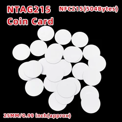 10/50/100PCS NFC 215 monety karty Nt/ag215 znaczniki monet 13.56MHz 14443A RFID tagi NFC 504 bajtów NFC osobiste karty automatyki 215 NFC