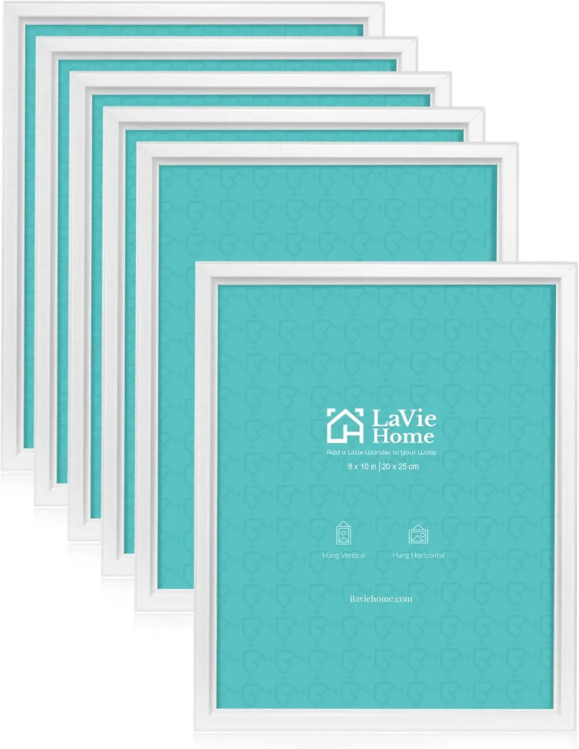 

8X10 Picture Frames (6 Pack, White) Simple Designed P Frame With High Definition Glass For Wall Mount & Table Top Display, Set