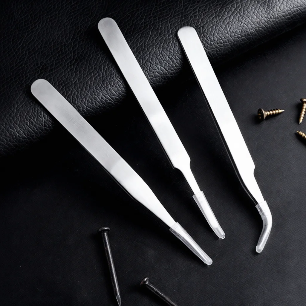 Anti Static Metal Tweezer Fine Pointed Head Manual Tool For Precision Assembly Repairs Hobby Crafts Jewelry Making Set