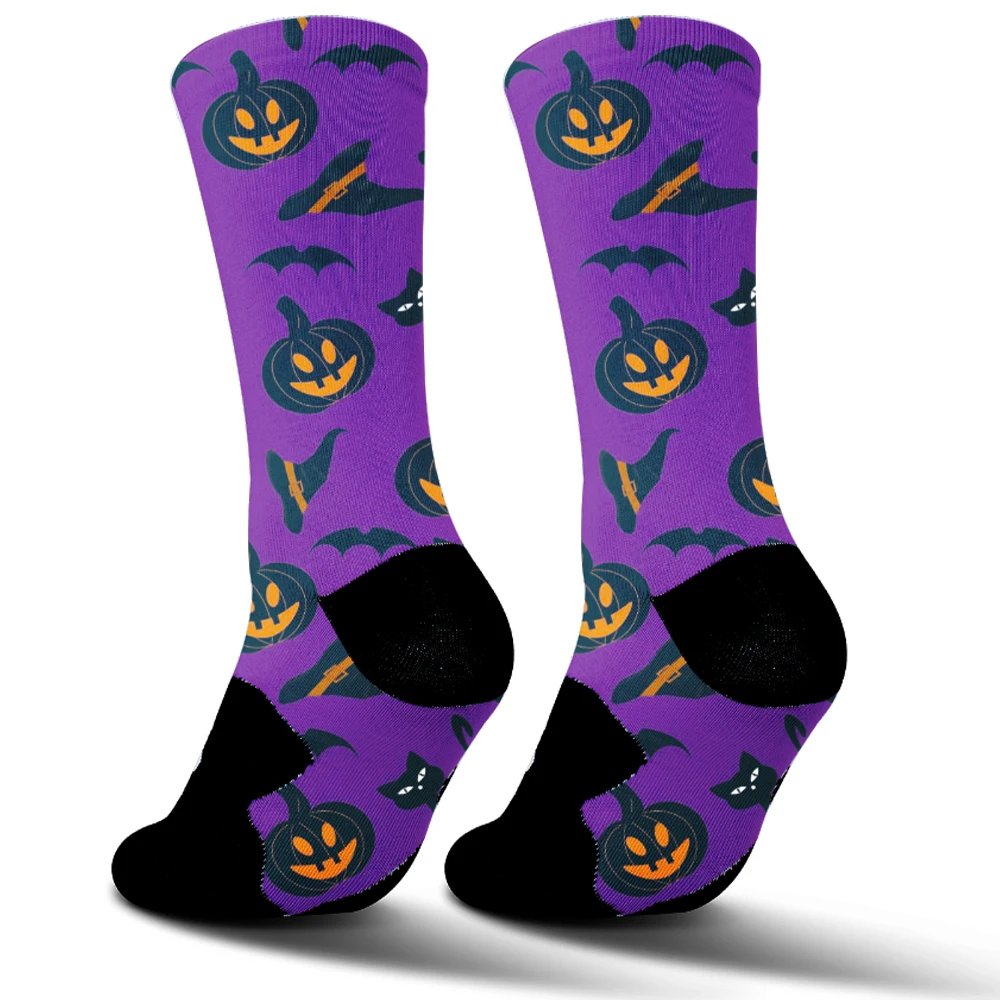 2025 New Pumpkin Head Bat Pattern Socks Comfortable Sweat.absorption.non-slip.attern Cycling socks