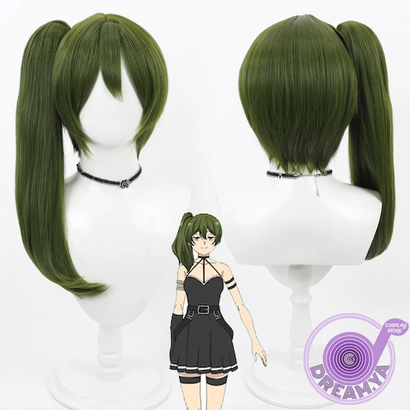 Ubel Yuuberu Cosplay Wig Sousou No Frieren Green Ponytail Synthetic Hair Heat Resistant Halloween Role Play Party + Wig Cap