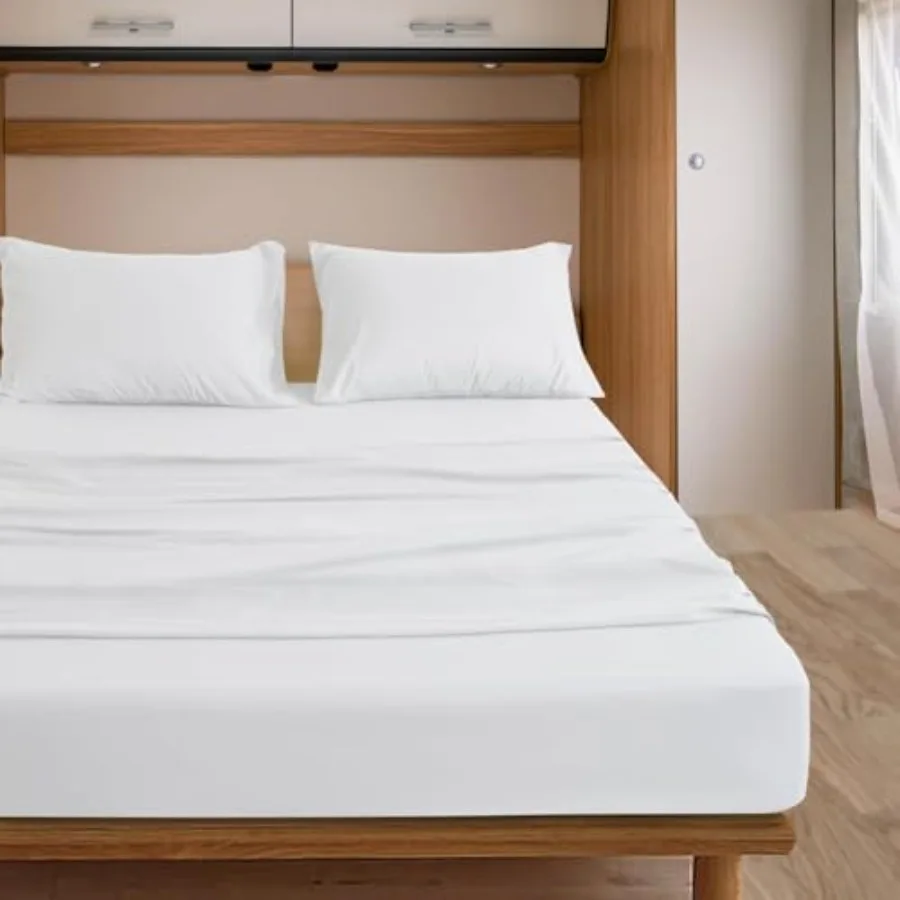 

Sleeper Bed 100% Egyptian Cotton 600 Tc Soft Fabric In Beutifull White Solid Color Sleeper Bed Size 60 x74 +8 Inch Deep Pocket