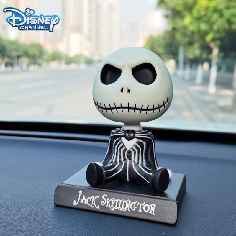 Disney Nightmare Before Christmas Jack Skellington Bobble Head Doll PVC Action Figure Collectible Model Toy Car Decoration Gift