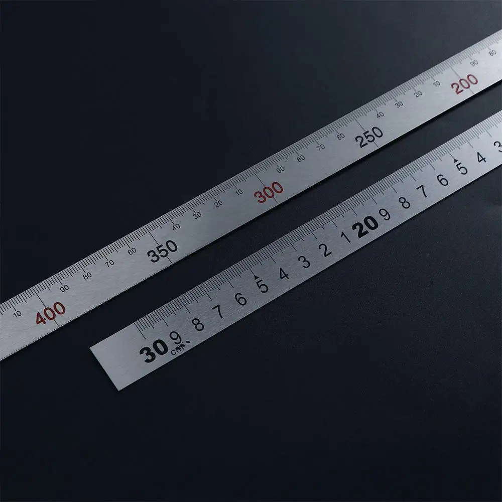 Stainless Steel L Shape Ruler Double Sided Ruler Measuring Tool Metal Straight 90 Degree Angle Ruler for Office School Supplies