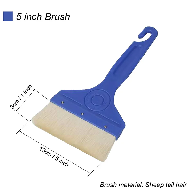 5 Inch Paint Brush 10Pcs Set Hook Handle Wool  Soft Wool Bristle Painting Brush for Wall Furniture Varnish Glue Coating