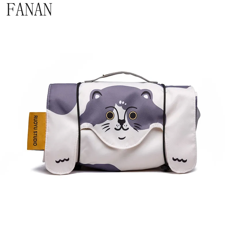 

Original Cute Cat Women's Cosmetic Bags Portable 4-in-1 Detachable Travel Toiletry Makeup Bag Kawaii Girls Storage Pouch