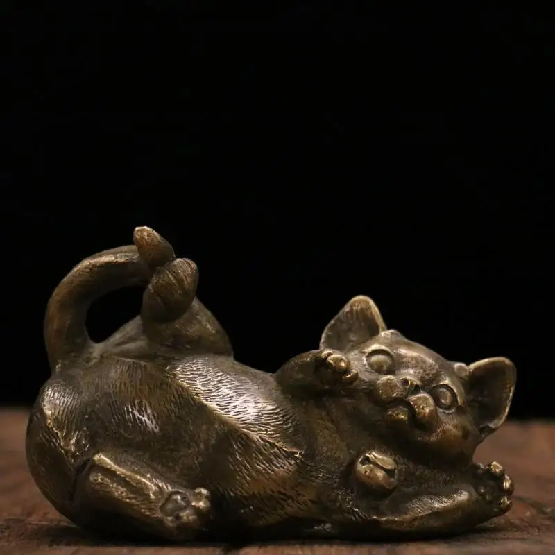 China latão maneki neko acenando braço acenando gato sorte sorte para casa decoração do carro gato bonito mascote