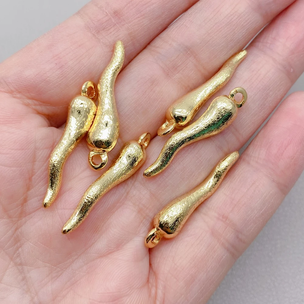 20 PCS Matte Finish Charms Pepper Shape 7x30mm Charm Pendant DIY Pendant Handmade Components Jewelry Supplies
