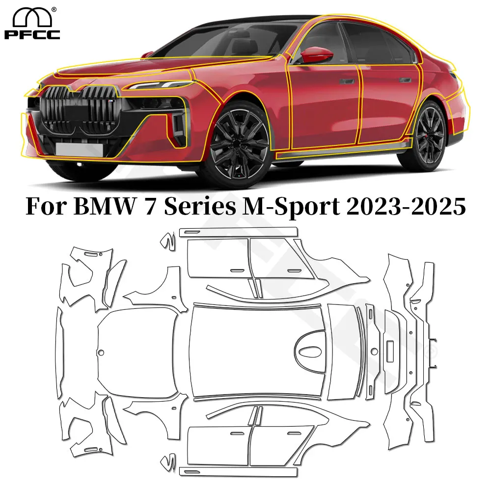 

For BMW 7 Series G70 M Sport 2023-2025 TPU Paint Protection Film Anti-scratch Car Body Clear Bra Pre-cut PPF Resistant Invisible