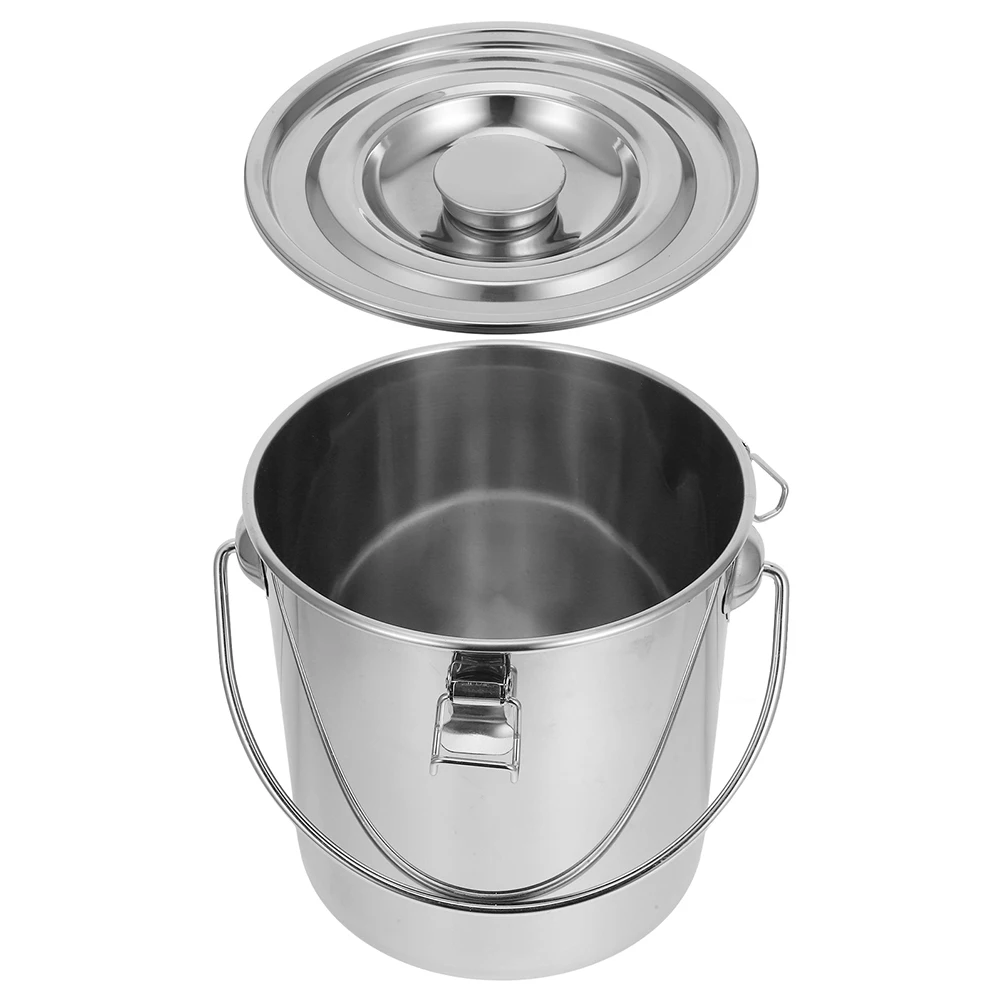 

1pc Sealed Canister Stainless Steel Storage Bucket 5L Airtight Water Rice Oil Milk Container For Home Camping Kitchen Grease