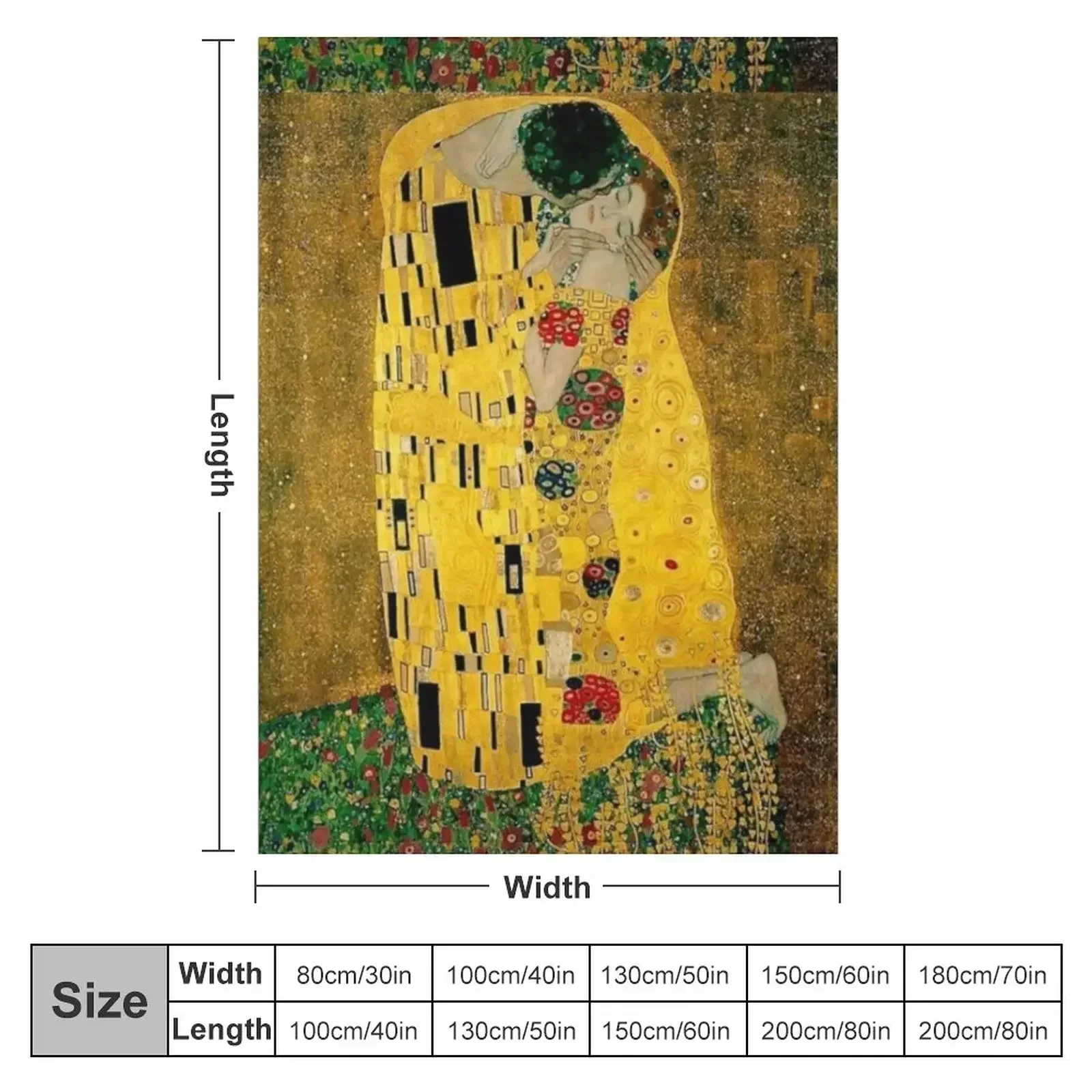 The Kiss by Gustav Klimt|Liebespaar - The Lovers Throw Blanket Stuffeds Luxury Thicken Summer Beddings Quilt Blankets