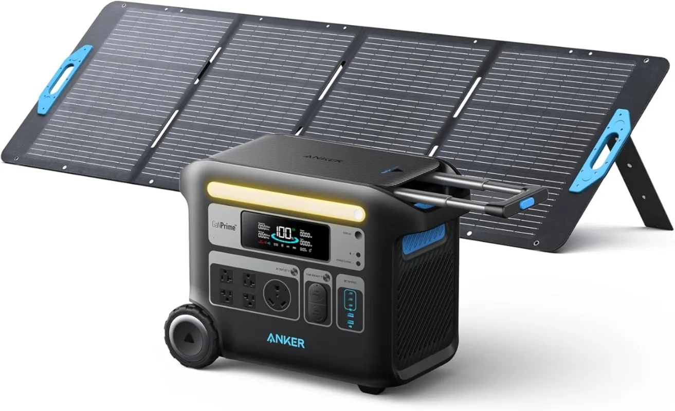 F2000 Portable Power Station PowerHouse 2048Wh GaNPrime Solar Generator with 200W Solar Panel LiFePO4 Batteries