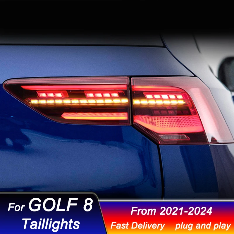 

Автомобильные задние фонари для VW GOLF 8 MK8 2021-2023, светодиодный обновленный светильник IQ, тормозной задний фонарь, динамический указатель поворота, задний фонарь в сборе