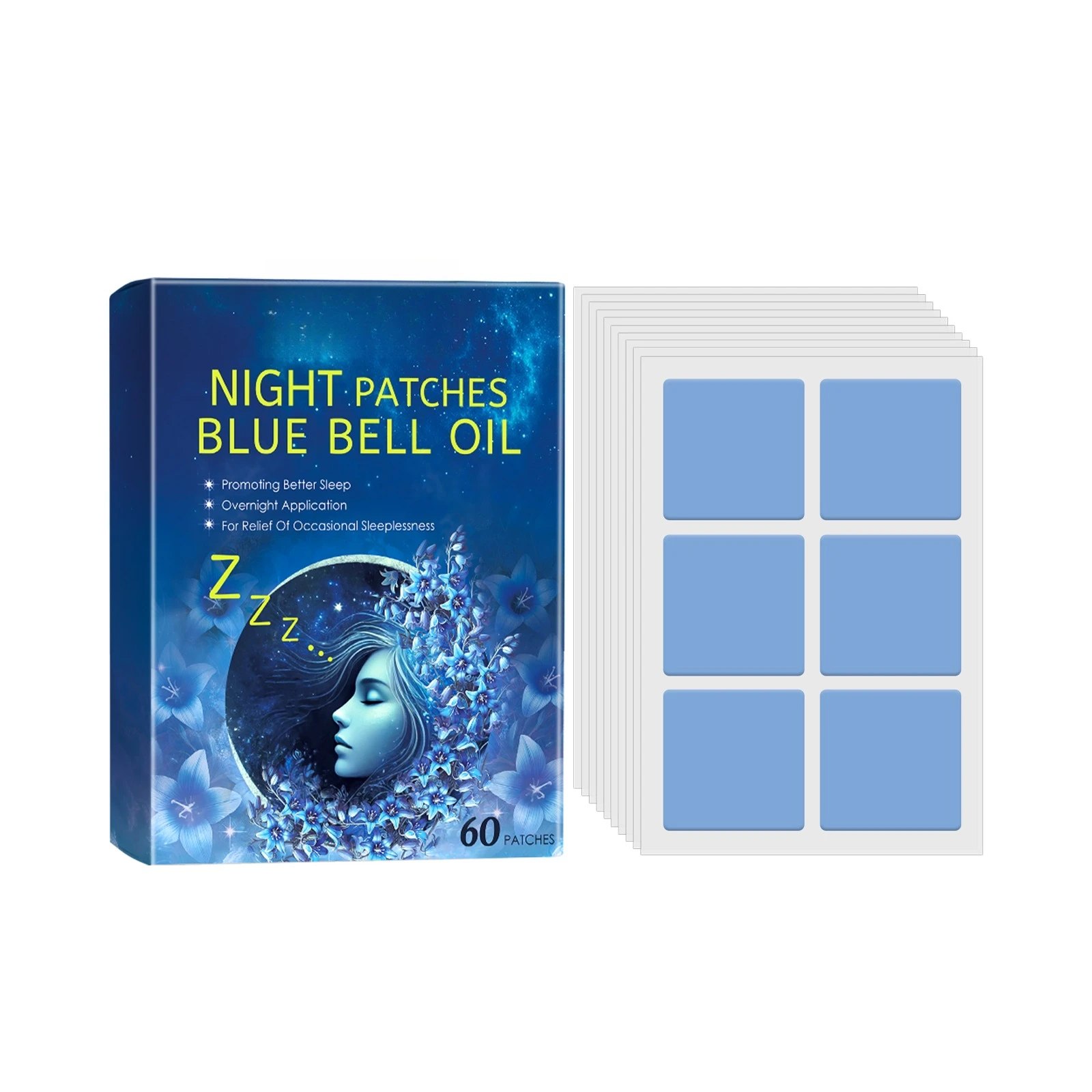 

Blue wind chimes sleep care sticker, night care sleep fragrance household fragrance essential oil sticker