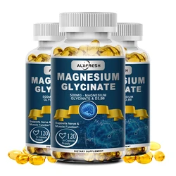 Alxfresh Magnesium Glycinate 500mg Dietary Supplement with Zinc,Vitamin D3 B6 - Calm, Stress, Muscles - Health Capsules