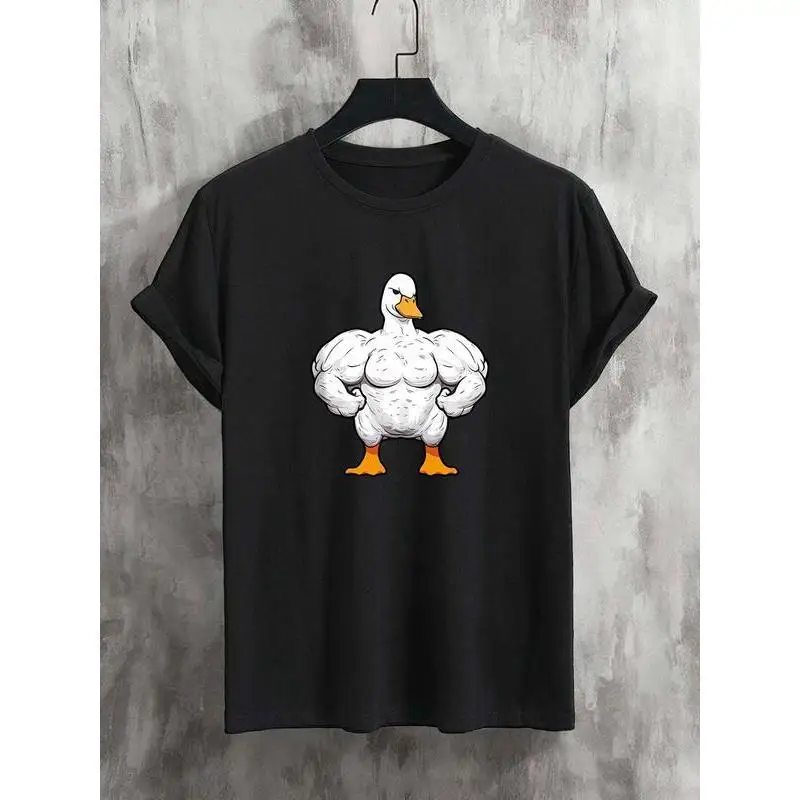 

Funny Duck Cartoon Print T-Shirt Men’s Summer Casual Crew Neck Short Sleeve Tee 2025 New Arrival S-3XL