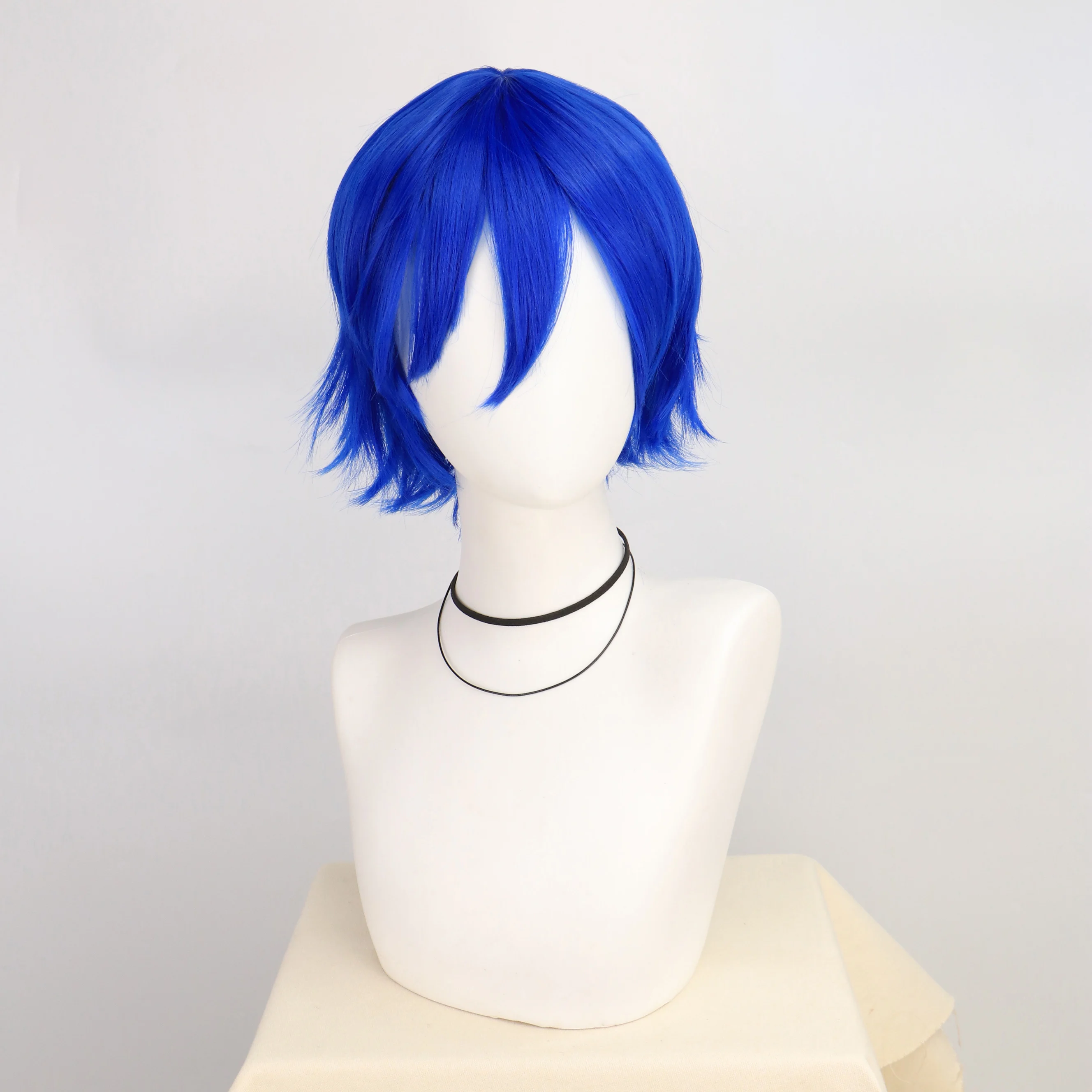 Synthetic Unisex 12 Inches Short Cosplay Hair Party White Red Pink Blonde Orange Yellow Wigs with Bangs Lolita Wig For Men Women image 4