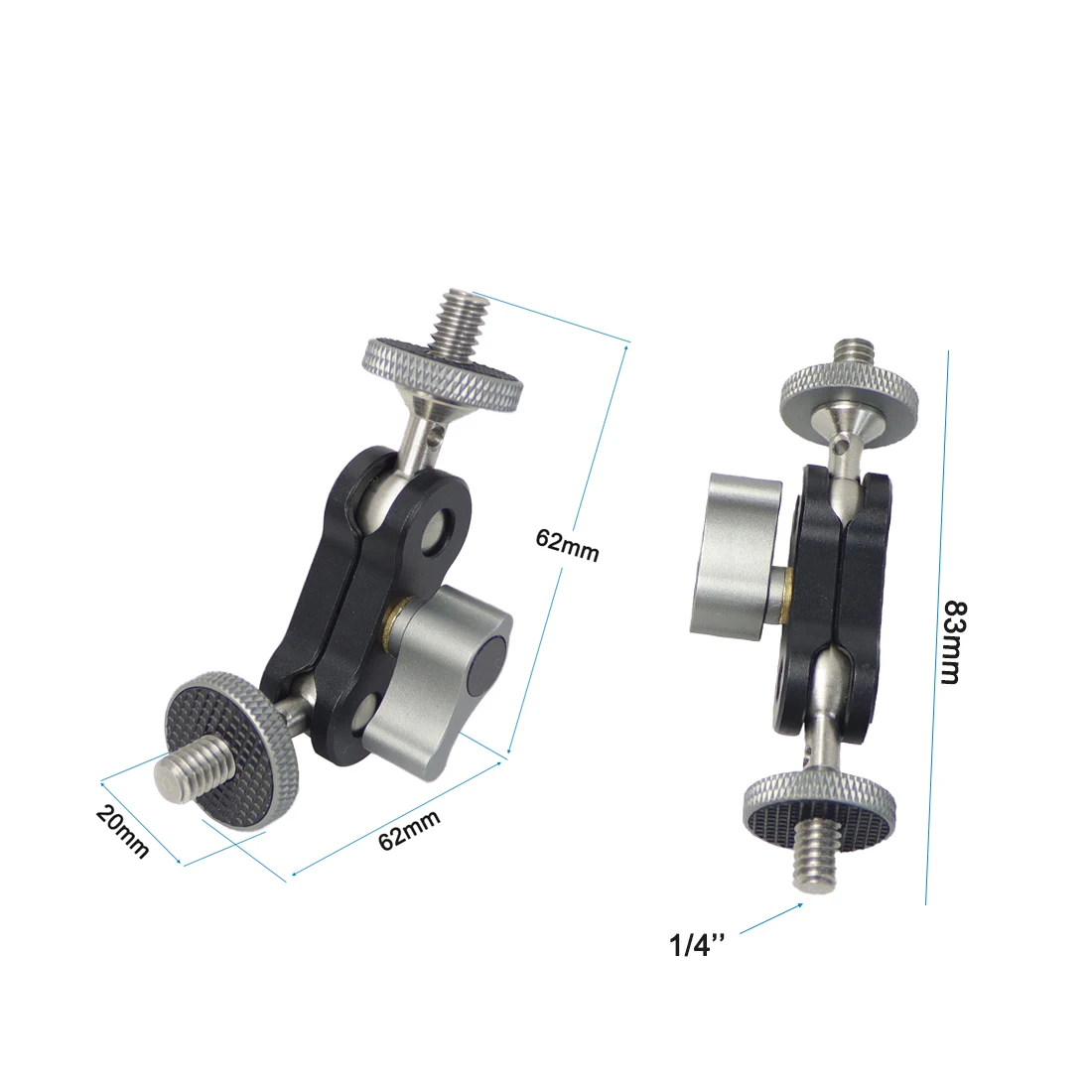 Dual Ball Head Magic Arm Swivel Mount Adapter mit 1/4'' Schraube für DJI OSMO360 für DSLR Kamera Video Monitor Licht Mikrofon Halterung – Detail 18
