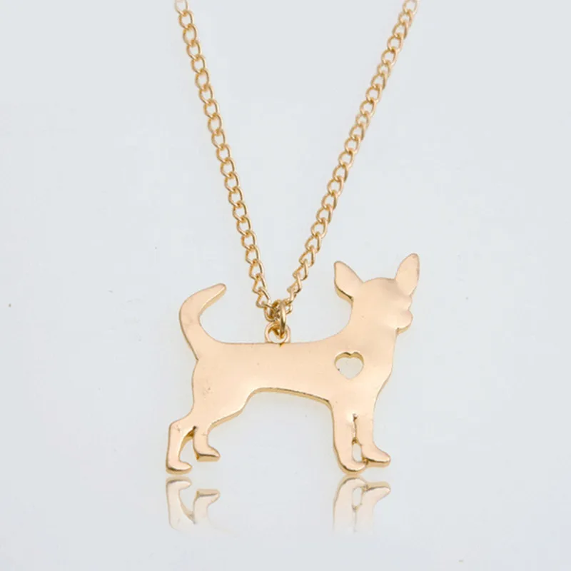 Лидер продаж, модное ожерелье с подвеской в виде собаки и любви, очаровательное золотое звено цепи, ожерелье с животными, ювелирные изделия для домашних животных, счастливые украшения для женщин и девочек