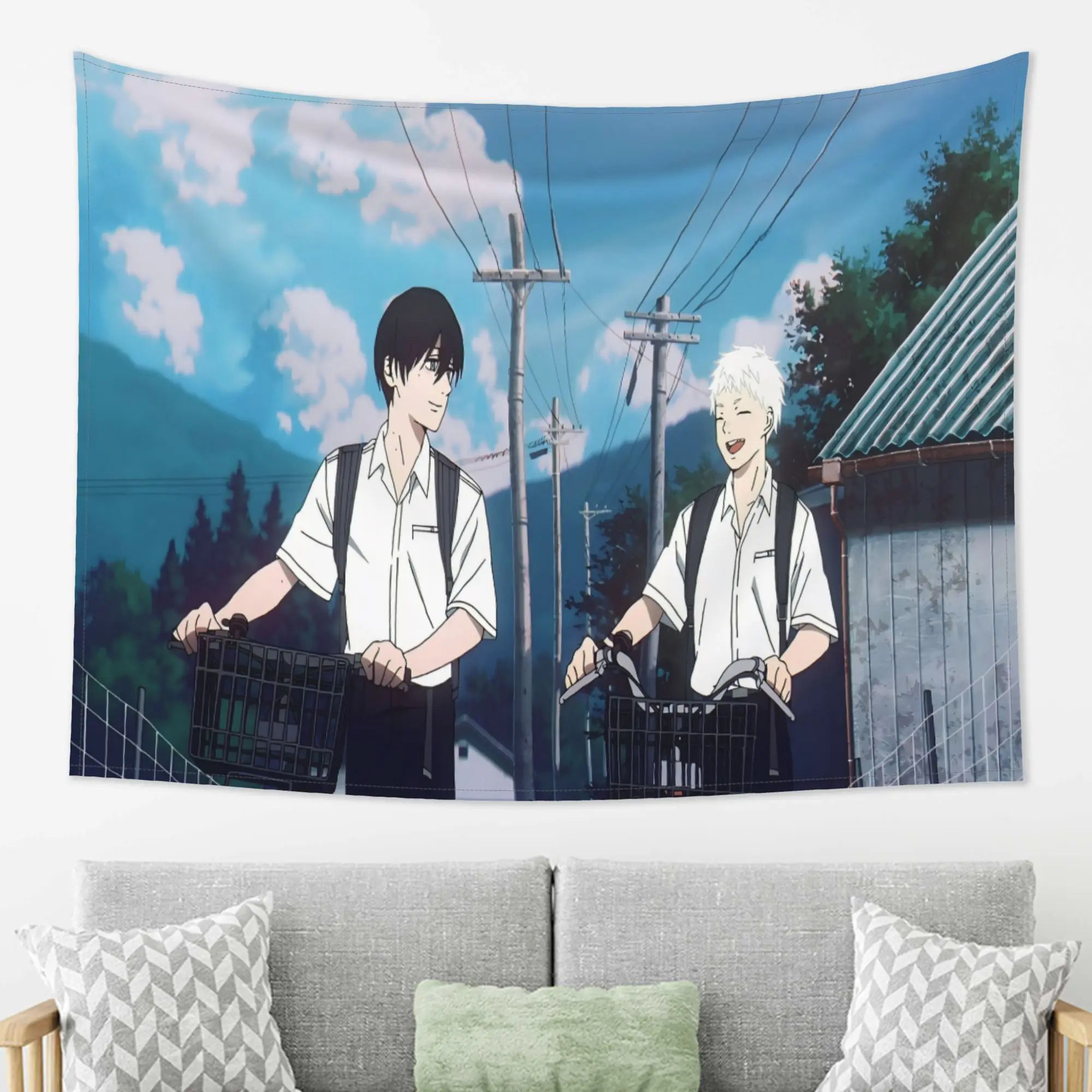 A The Summer Hikaru Themed Tapestry, a Versatile Light-blocking Wall Decoration, Soft Tapestry That Easily Enhances Home Style,