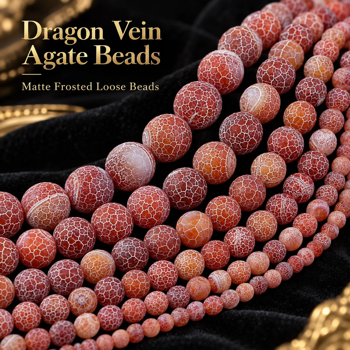 18-45Pcs 4-10mm Round Red Weathered Agate Loose Beads for Making DIY Bracelets Necklaces Keychains Various Jewelry Accessories