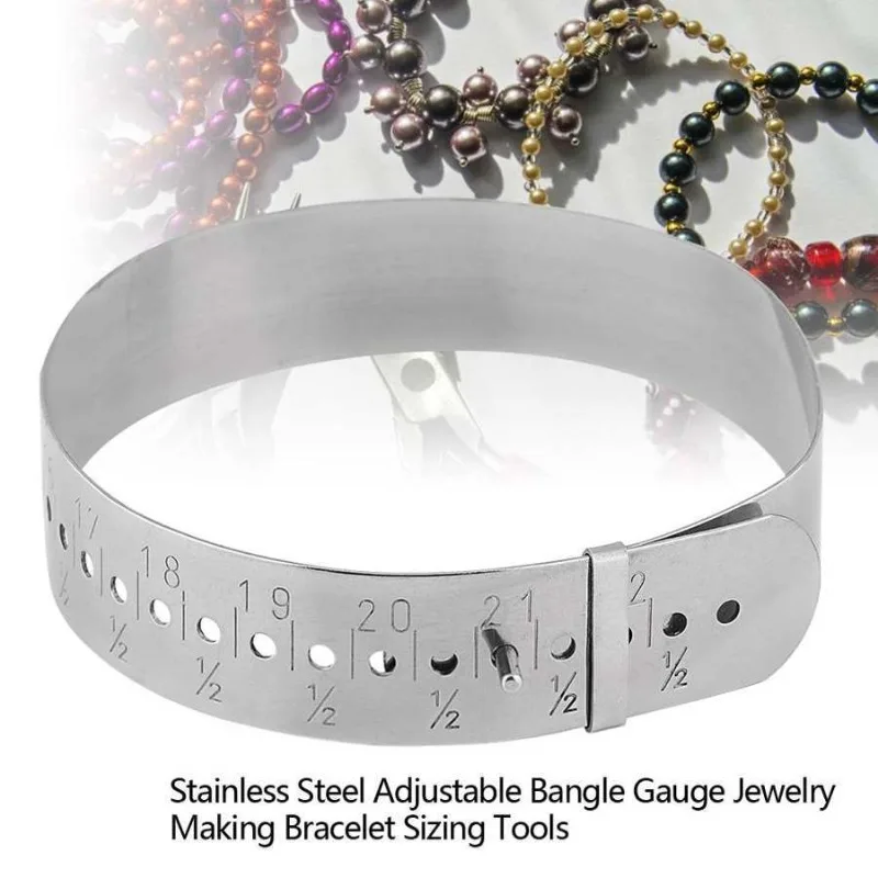 

Stainless Steel Jewelry Making Tool Adjustable Bangle Gauge Sizer Jewelry Jewellery Making Bracelet Sizing Tools for Jeweler