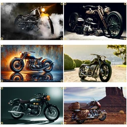 2×3ft 3×5ft Classic Vintage Motorcycles Flag Polyester Digital Printed Moto Tapestry Curtain For Decor
