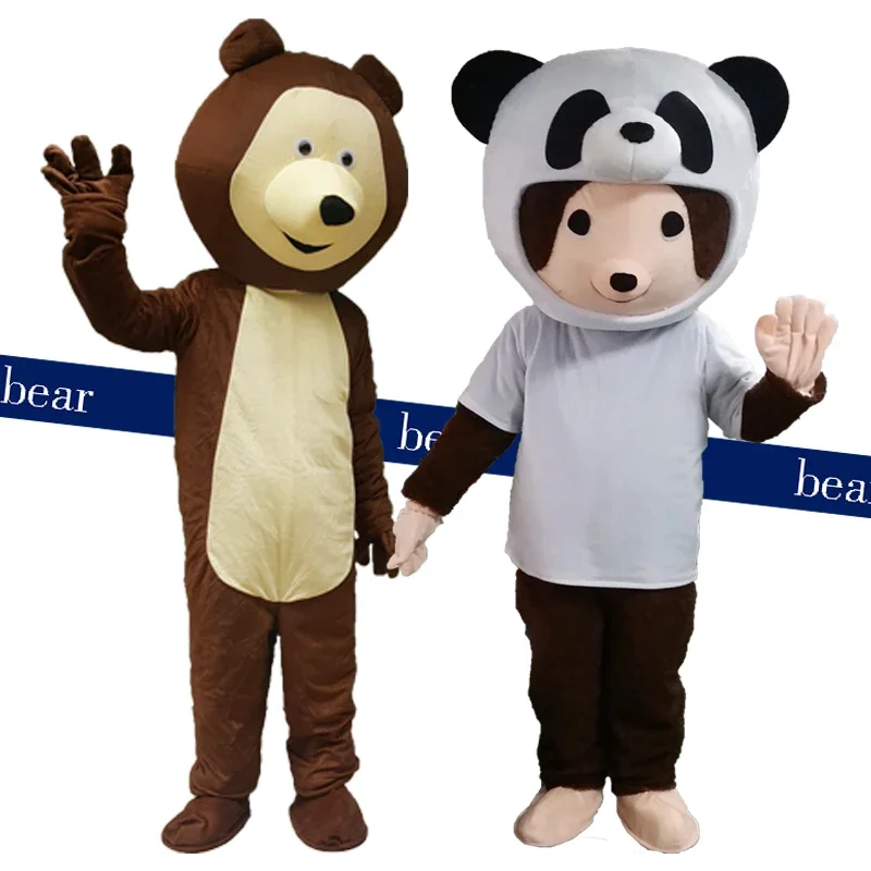 

Bear Panda Mascot Costume Cute Bear Cartoon Appearance with Knight Uniform Adult Fancy Cosplay Theme Mascotte Carnival Costume