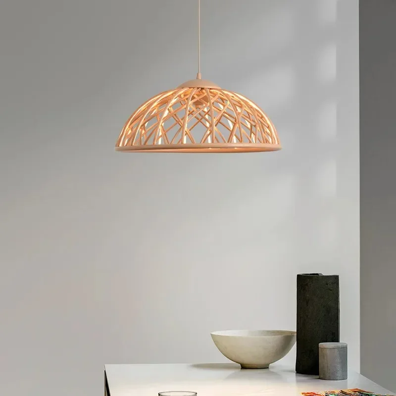 

Italian Art Iron Pendant Light Living Room Restaurant Dining Table Modern Simple Weaving Rope Mesh Cover Decorative Hanging Lamp