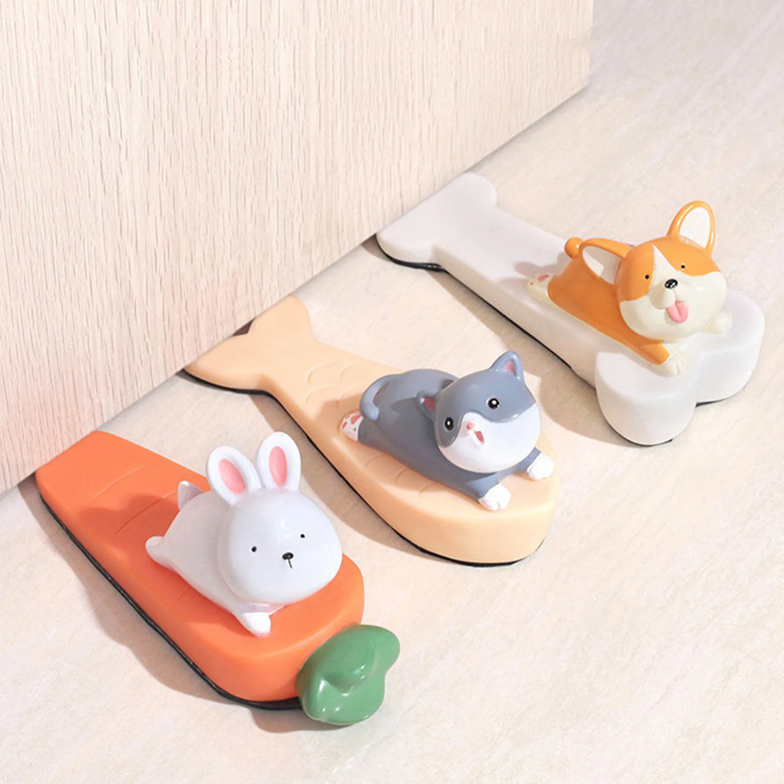 Cute Animal PVC Door Stoppers Holds Doors Open Door Stop Wedge for Hospitals Hotels Museums