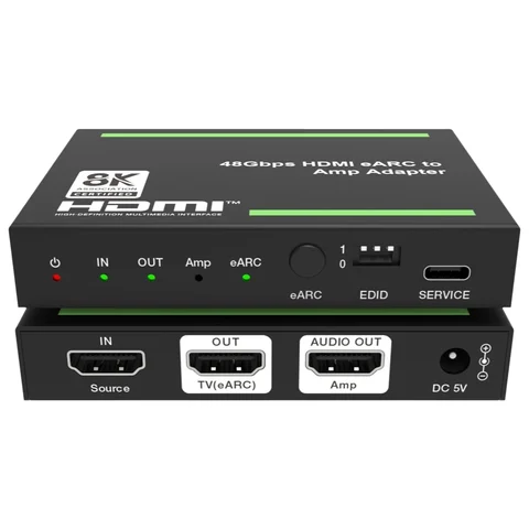 Navceke 4K 120Hz HDMI 2.1 EARC Audio Extractor 48 Gbps HDMI EARC Splitter 8K 60Hz EARC Converter for PS5 XBox X Sonos Soundbar