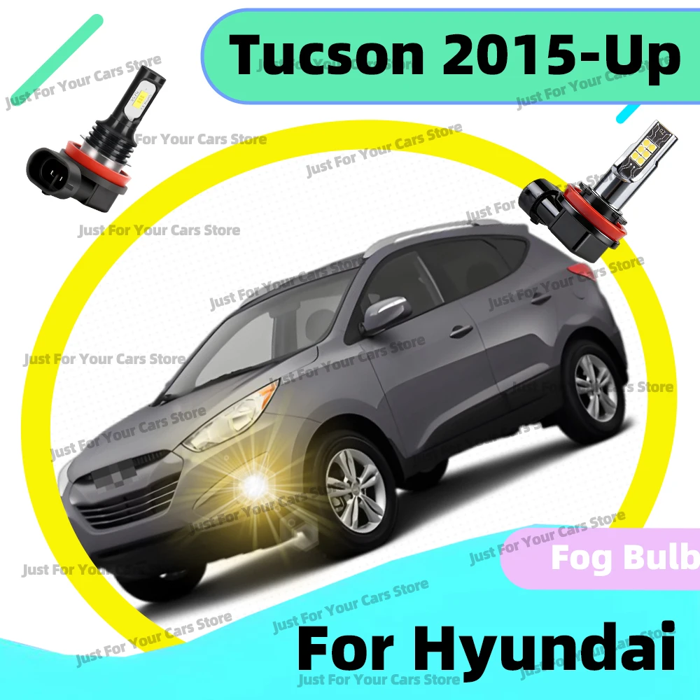 

2 шт. светодиодные лампы для передних противотуманных фар Hyundai Tucson 2015-2018 гг. и новее, замена автомобильных противотуманных фар, 6000K белый / 3000K желтый свет