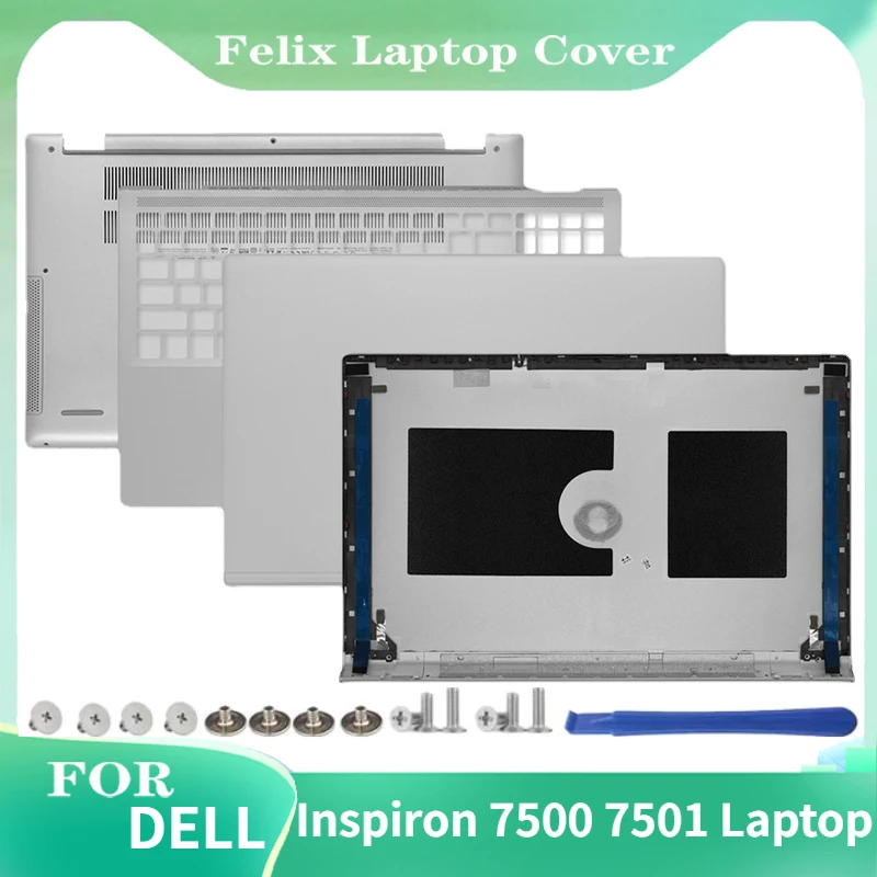 NEW For DELL Inspiron 7500 7501 Laptop LCD Back Cover/Palmrest/Bottom Case Rear Lid Top Case 0VFPVN Silver