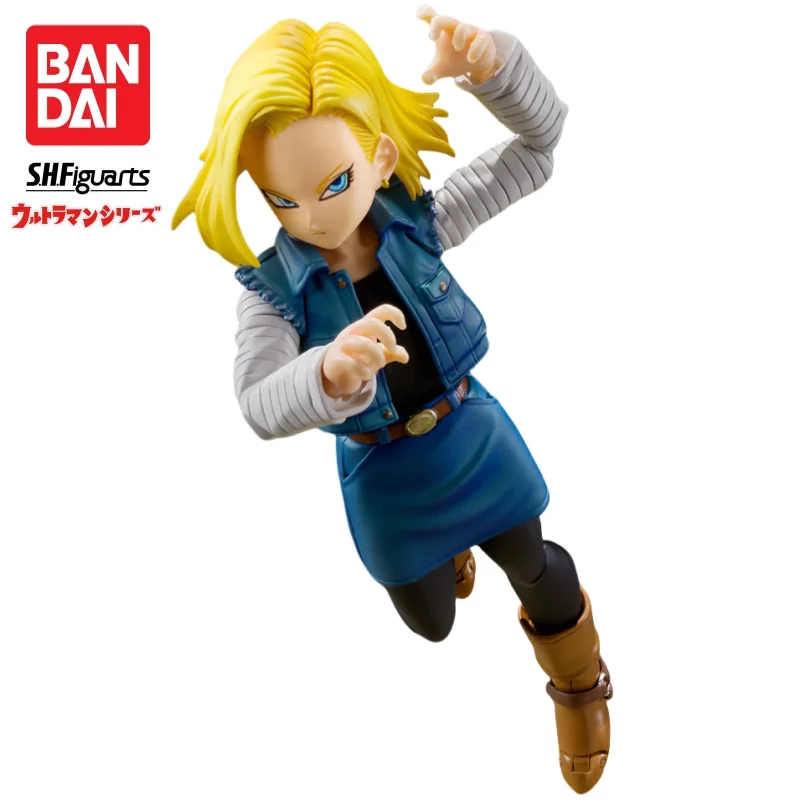 Auf Lager Bandai S H Figuarts Original Dragon Ball Android 18-Puppe, brandneue Actionfigur, Anime-Charaktere, Modellgarage